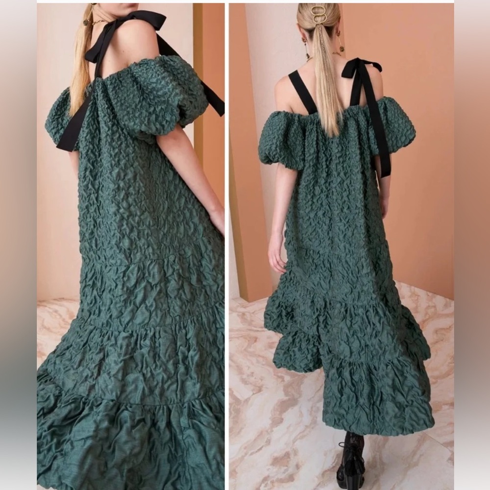 ULLA JOHNSON Francoise Midi Dress Silk Gown Sz 0 - Picture 2 of 4